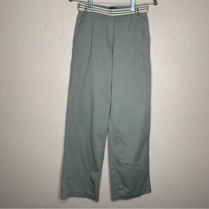The limited wide leg‎ belted pants green